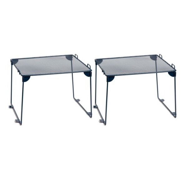 U Brands 2 PK Mesh Locker Shelf Dark Blue Size 8" - Picture 2 of 5